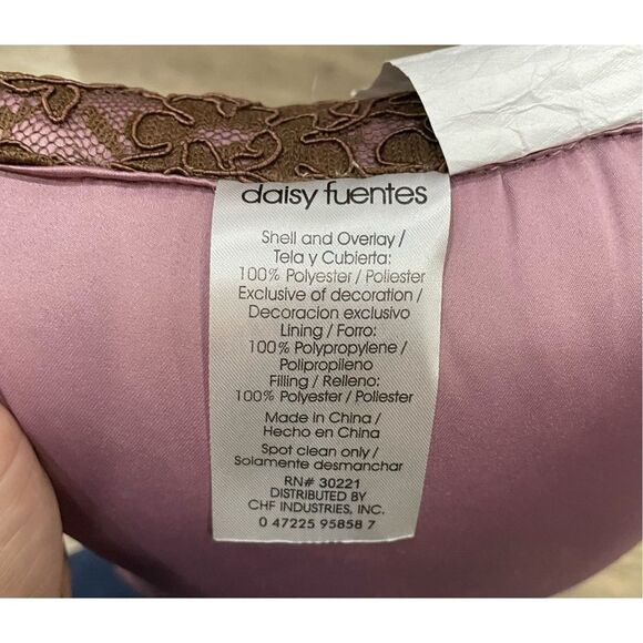 Daisy Fuentes Purple Brown Lace Whimsigoth Decorative Pillow Small Throw New - Picture 4 of 4